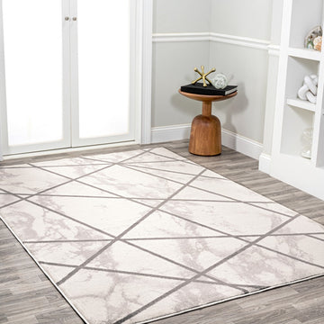 Patras Modern Geometric Marbled Area Rug